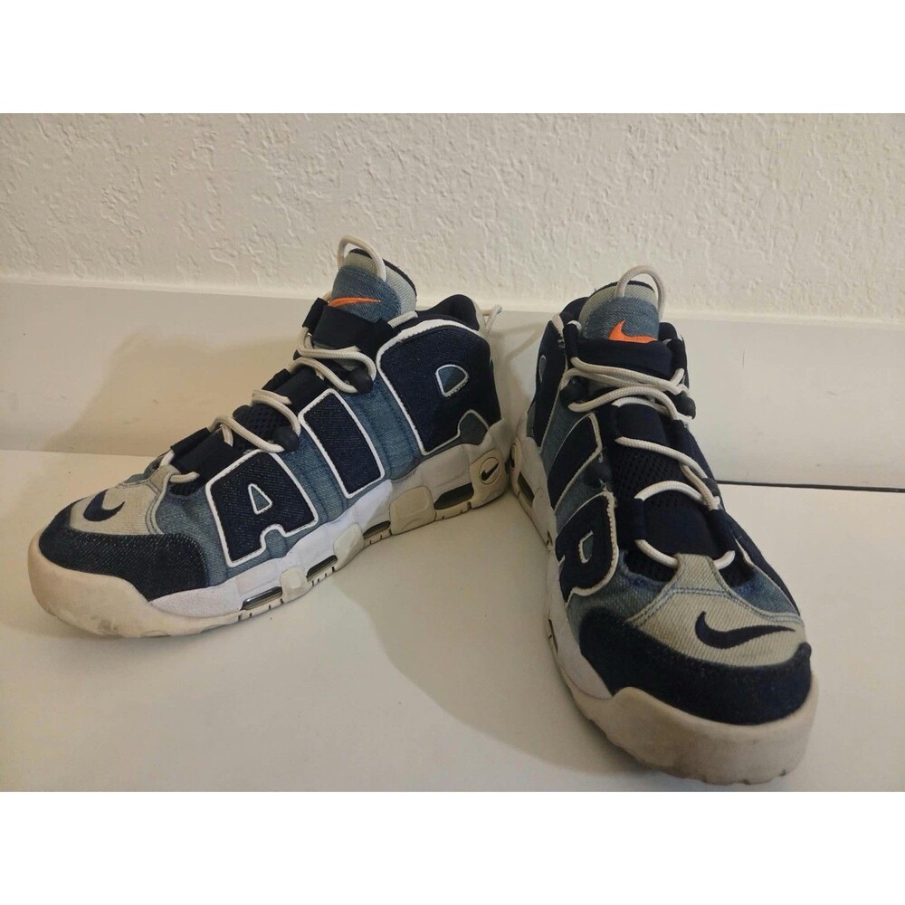 Nike Air More Uptempo 96 Denim Obsidian Total Orange Men’s US 9.5